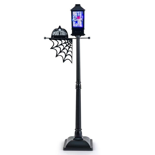 155 cm Halloweeni lambipost, heliaktiveeritud, mustade lumeefektidega - must