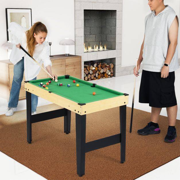 10-in-1 Combo Game Table Set Multi Game Table with Foosball for Home-Natural