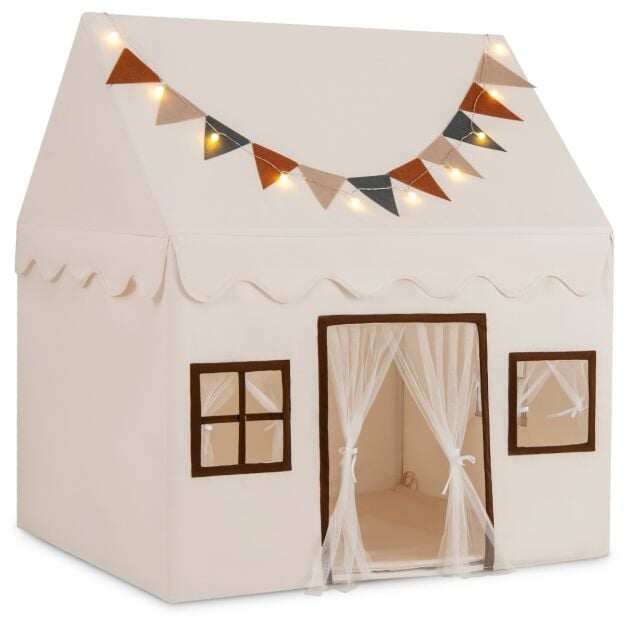 Costway Toddler Playhouse Tent with Padded Non-slip Mat-Beige Costway Toddler Playhouse Tent with Padded Non-slip Mat-Beige