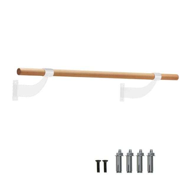 120 cm seinale kinnitatav pöögipuidust balletilatt - valge
