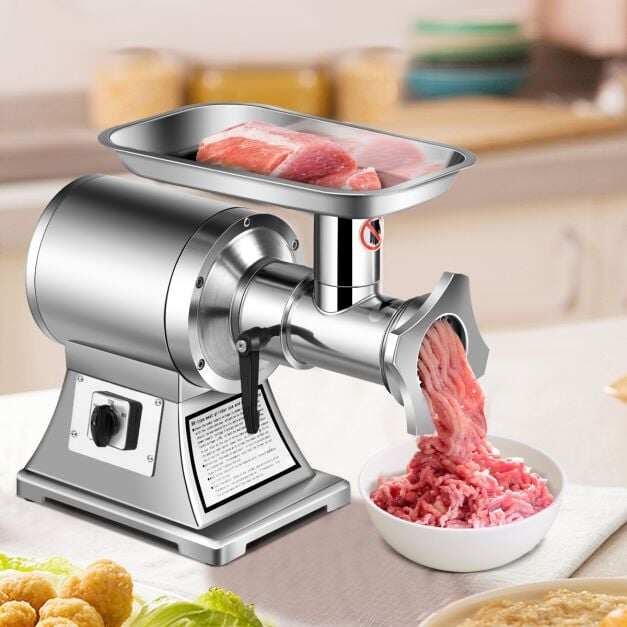 3-in-1 Meat Mincer and Sausage Stuffer Maker-Silver 3-in-1 Meat Mincer and Sausage Stuffer Maker-Silver