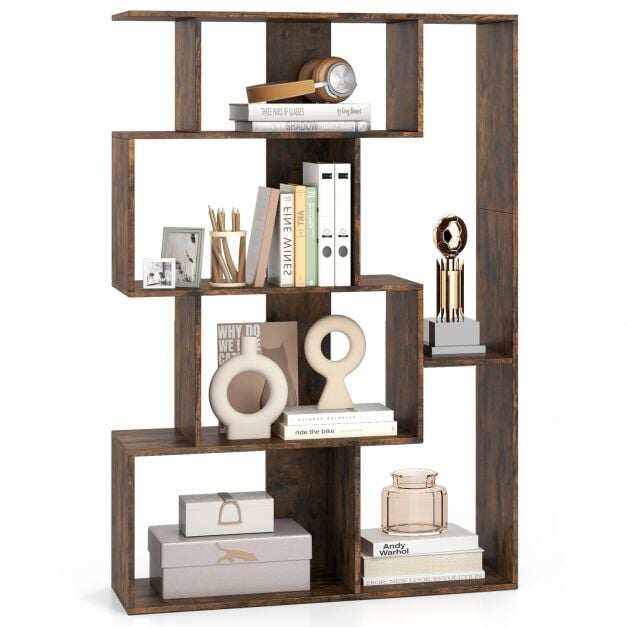 Immagine prodotto - Libreria geometrica a 6 scomparti caffè