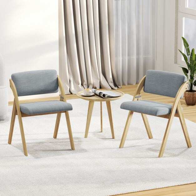 2 söögitooli komplekt, kokkupandav köögitool kummipuidust jalgadega - hall