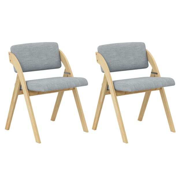 2 söögitooli komplekt, kokkupandav köögitool kummipuidust jalgadega - hall