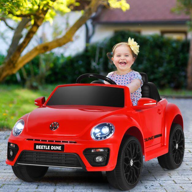 12V Volkswagen Beetle Electric Kids Ride On Car with Remote Control-Red 12V Volkswagen Beetle Electric Kids Ride On Car with Remote Control-Red
