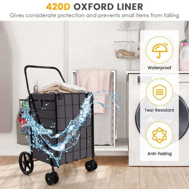 Kokkupandav ostukäru Oxford voodriga - must