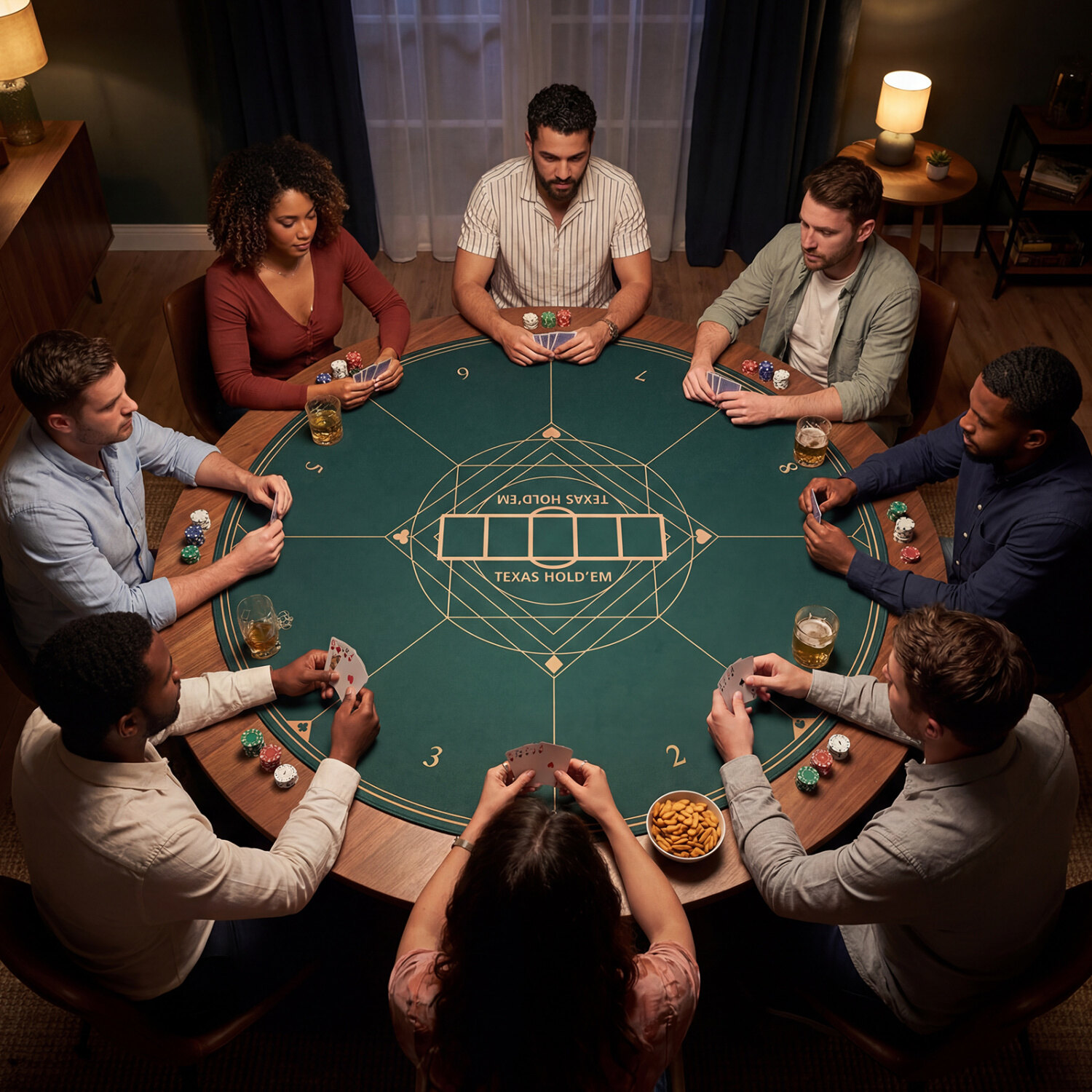 Round Poker Mat for Texas Hold’em 47″ with Carrying Bag for 8-Player-Green Round Poker Mat for Texas Hold’em 47″ with Carrying Bag for 8-Player-Green