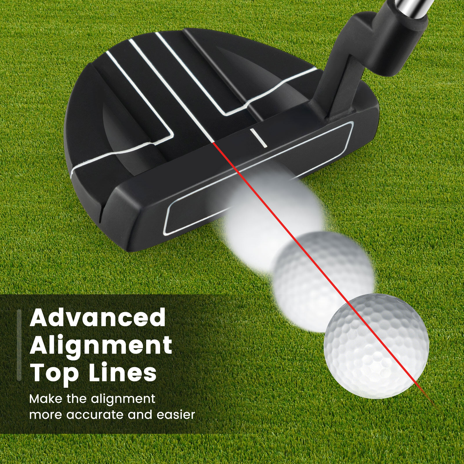 Golfi putter peakattega 89 cm Mallet stiilis putter paremakäelistele