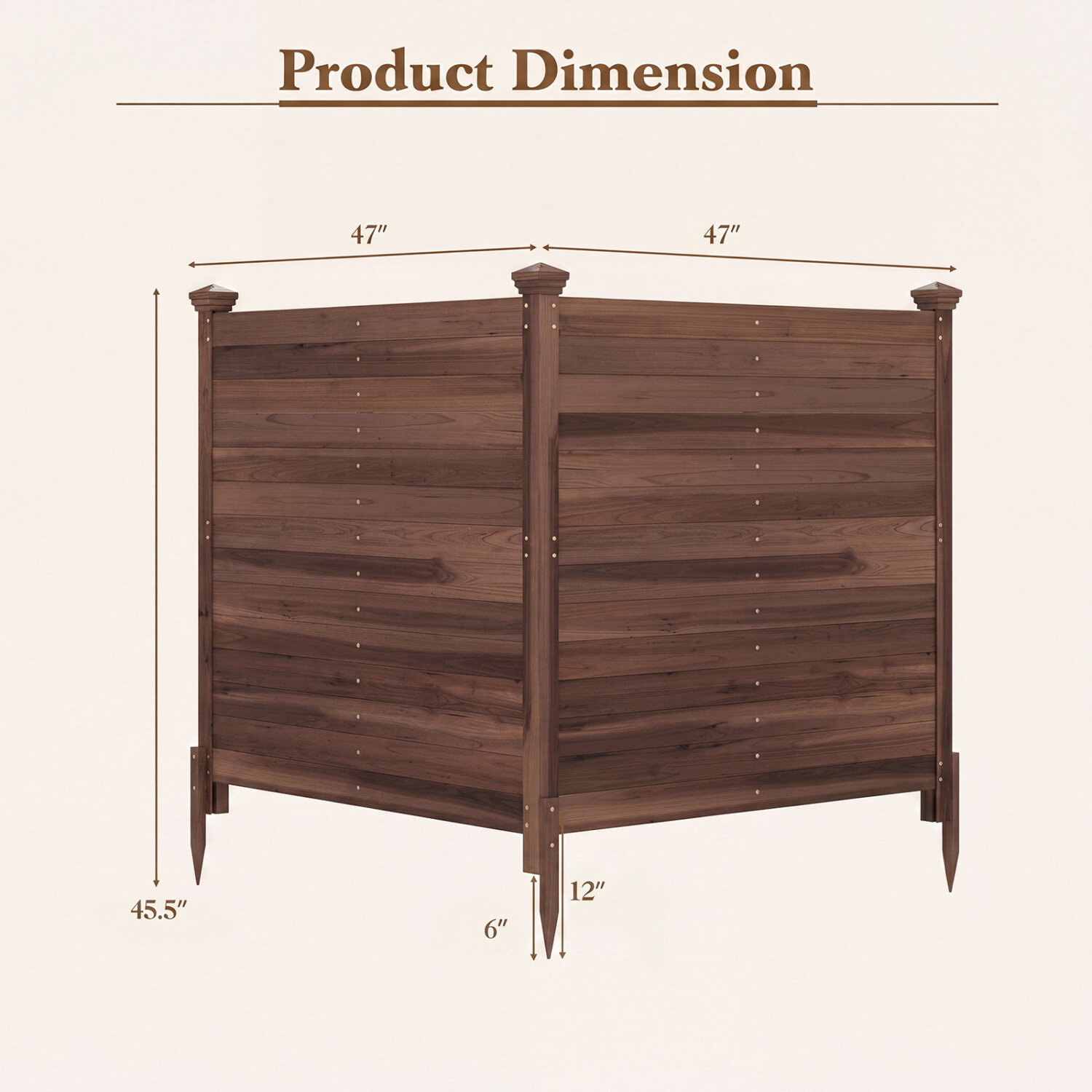 Privaatsuskaitsega kliimaseadmega aed õue ja tagaaeda - pruun