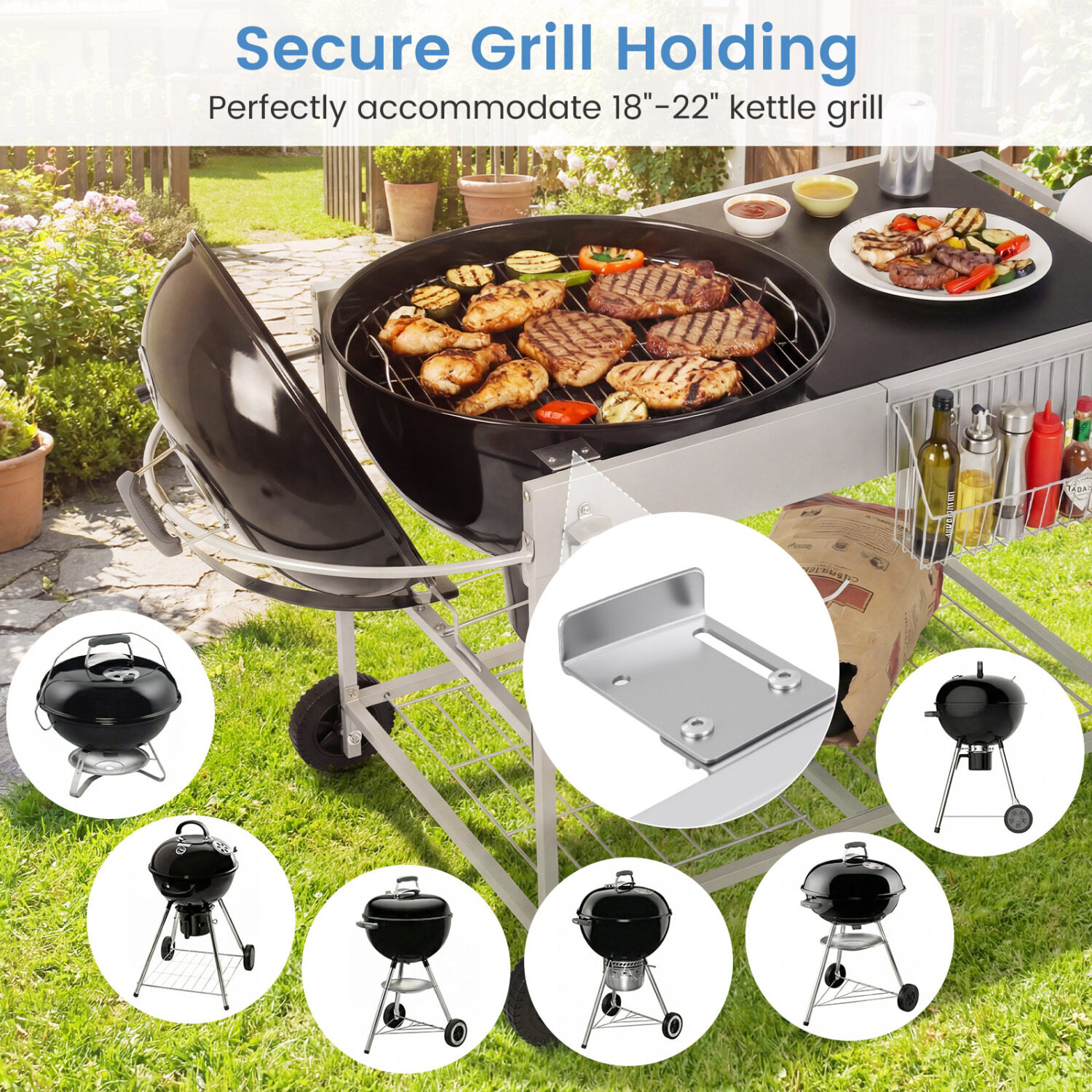 Weber Original Kettle'i teisaldatav grilllaud 18/56 cm telkimiseks - must