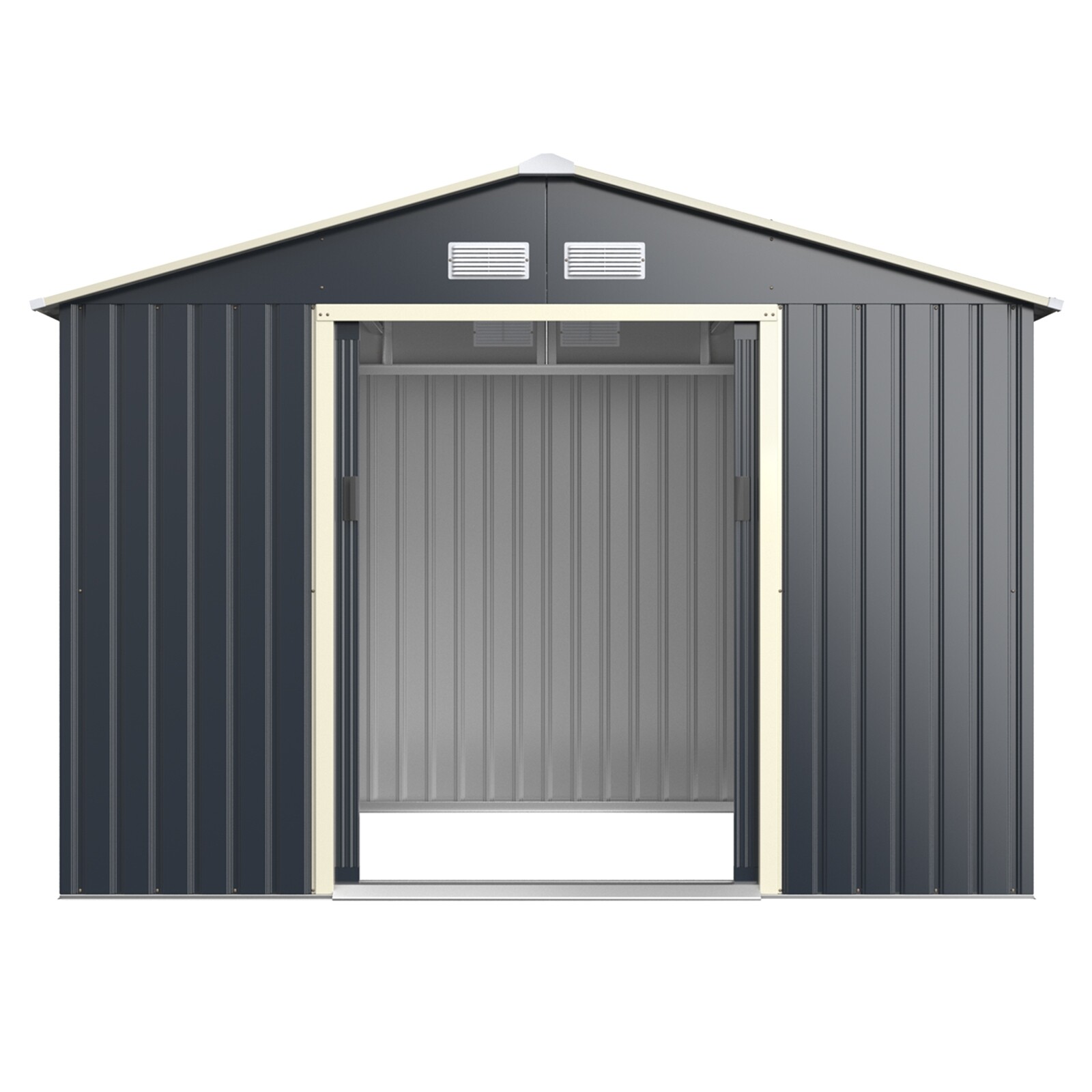 9 x 6 jala (2,7 x 1,8 m) metallist hoiukuur aia ja tööriistade jaoks - hall
