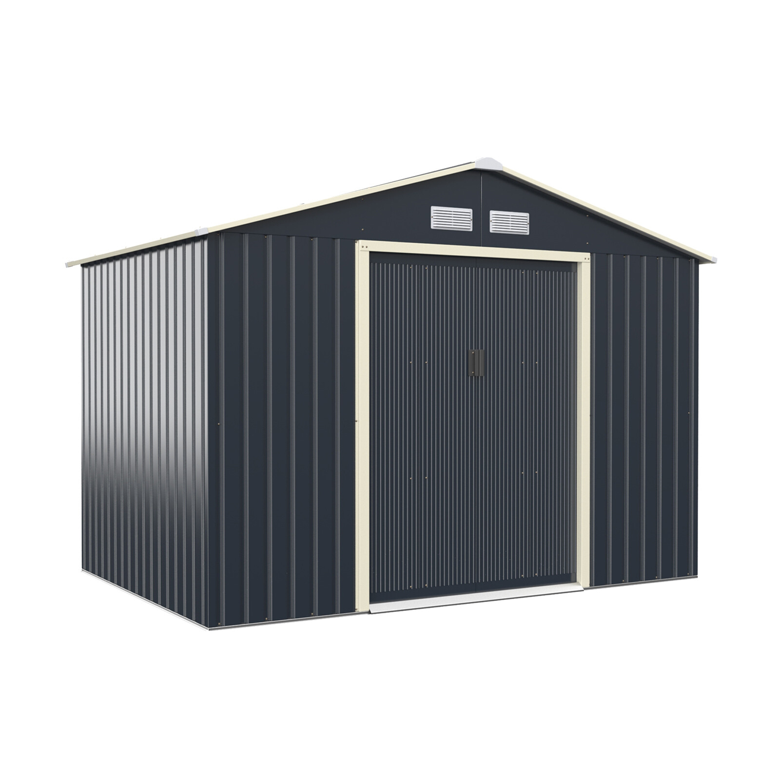 9 x 6 jala (2,7 x 1,8 m) metallist hoiukuur aia ja tööriistade jaoks - hall