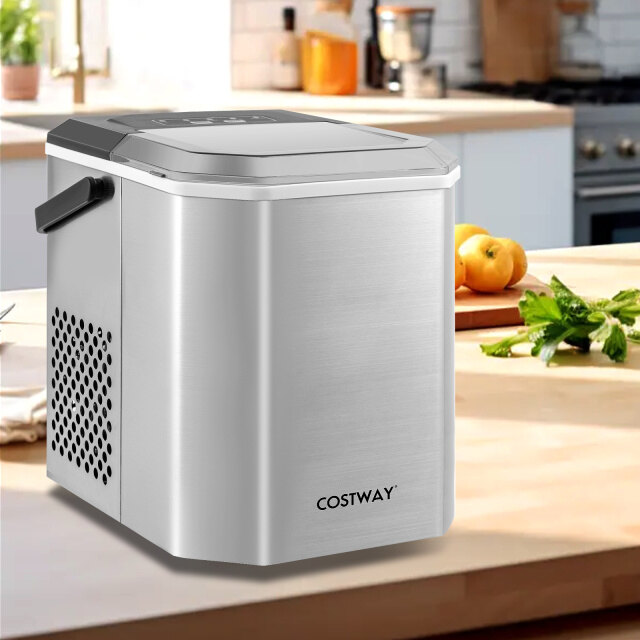 Ice Maker Countertop with Self-Cleaning for Home Kitchen Office Party