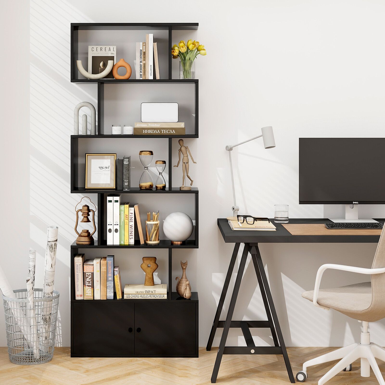 Immagine prodotto - Libreria 6 ripiani nero