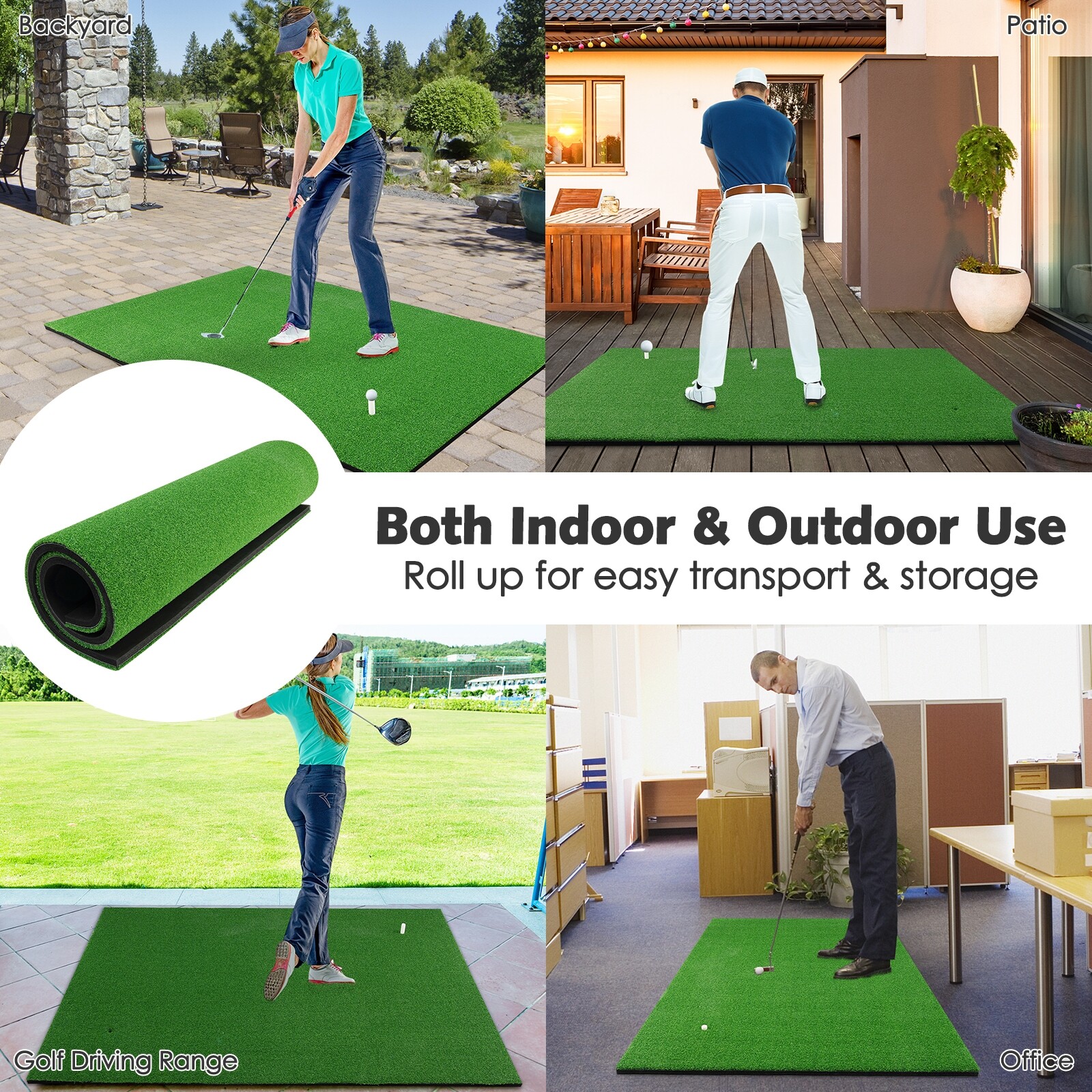 5 x 3 jala (1,5 x 0,9 m) golfimatt 3 kummist tiiga