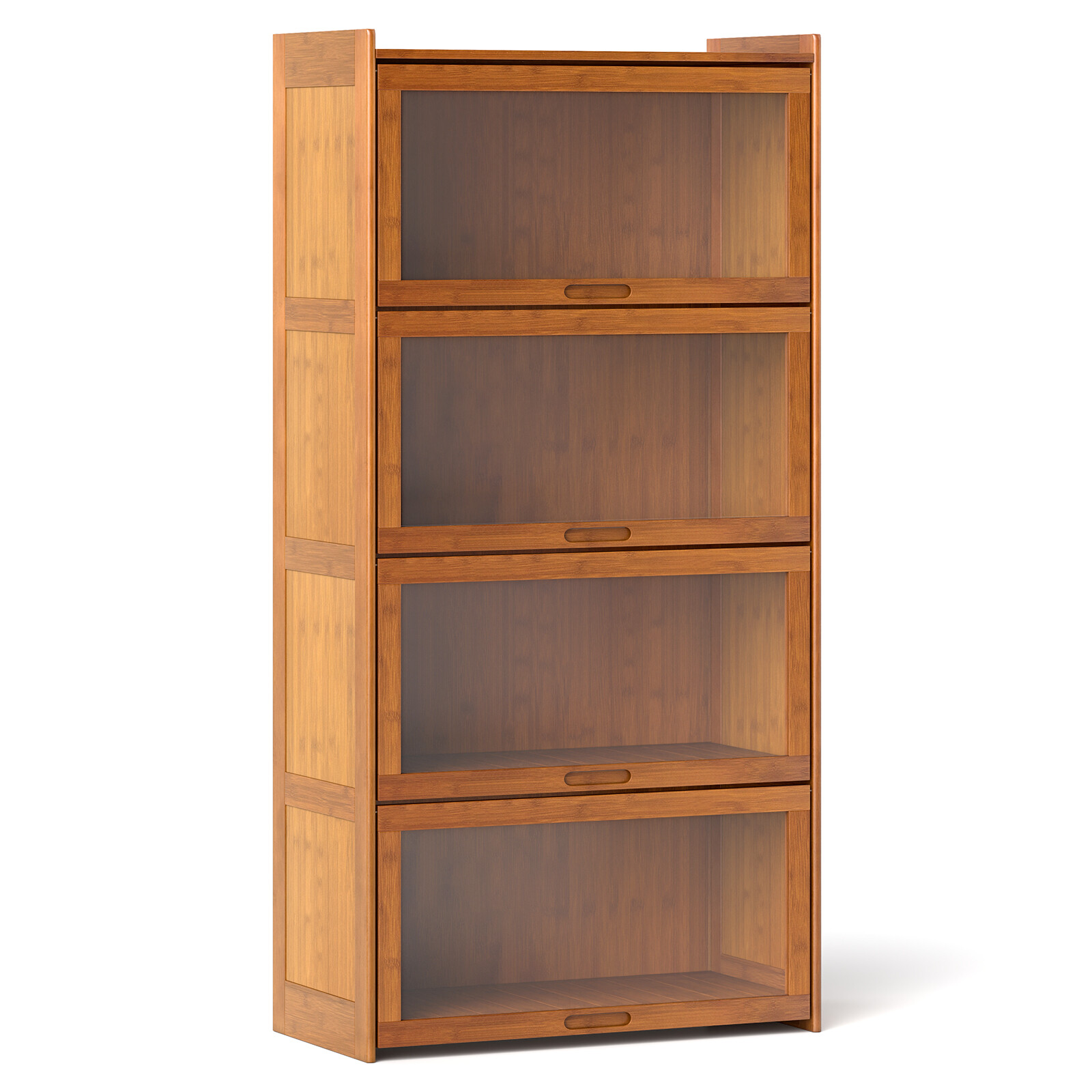 Immagine prodotto - libreria a 4 ripiani in bambù con ante