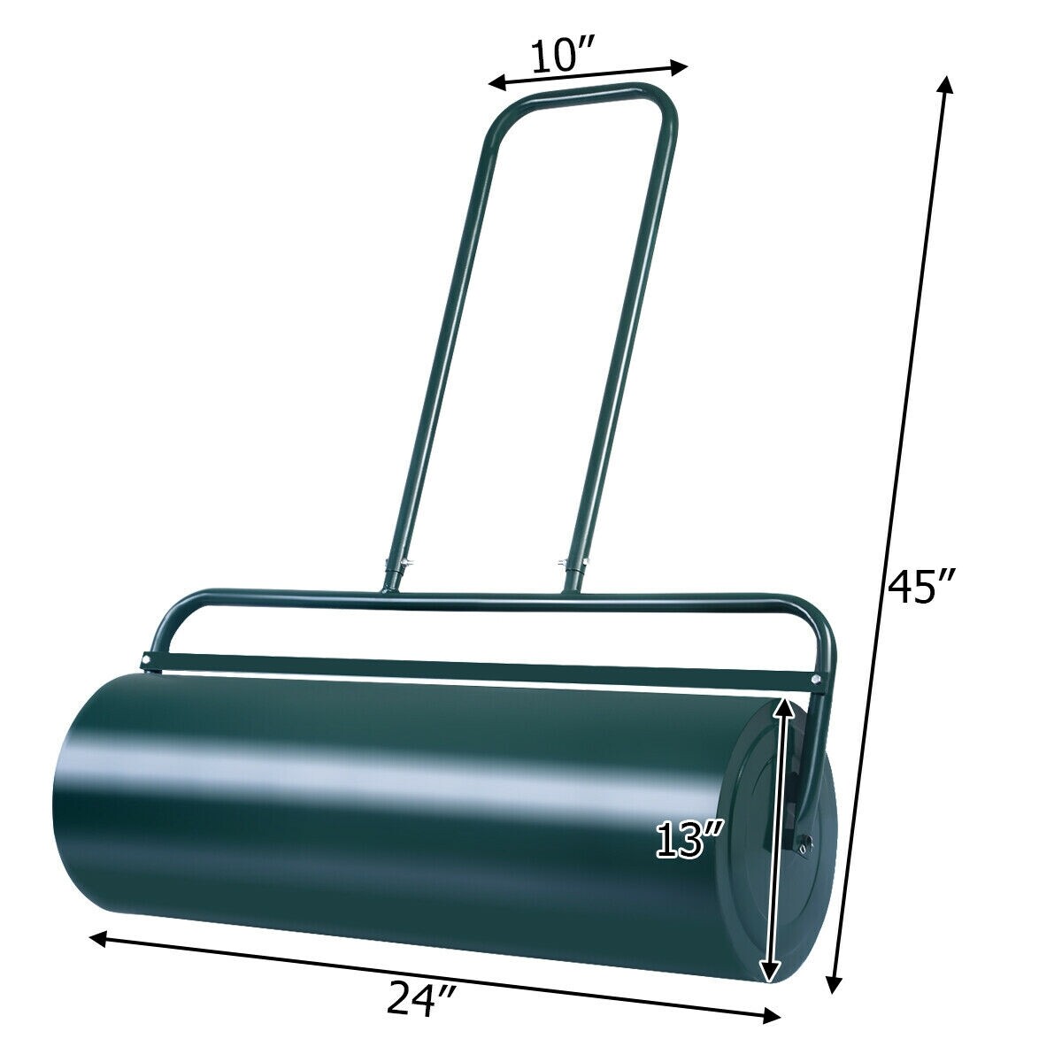 24 x 33 cm veetav mururull veega täidetud metallist lükkamisrull – roheline