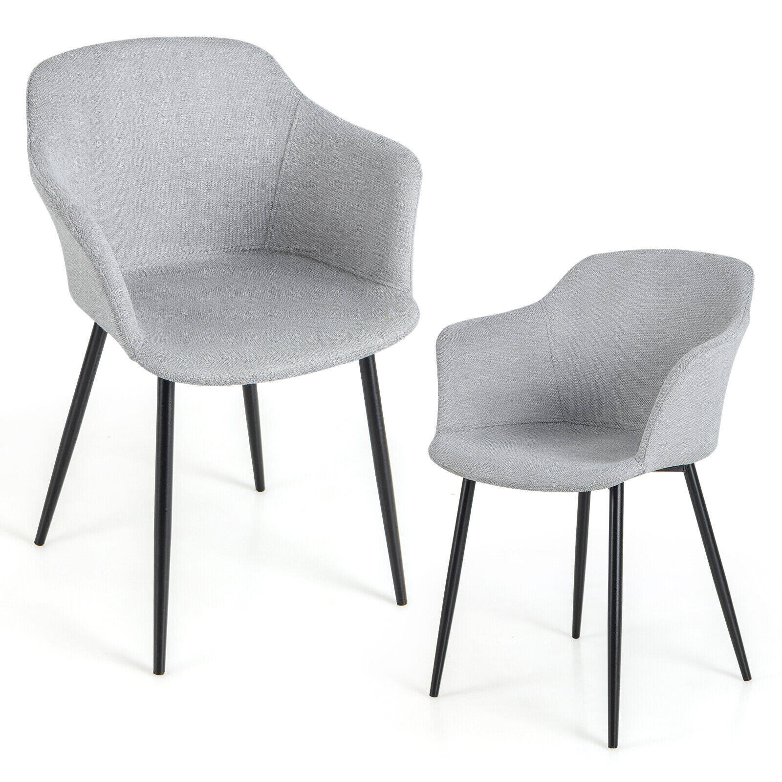 2 polsterdatud söögitooli komplekt ergonoomilise seljatoega - valge