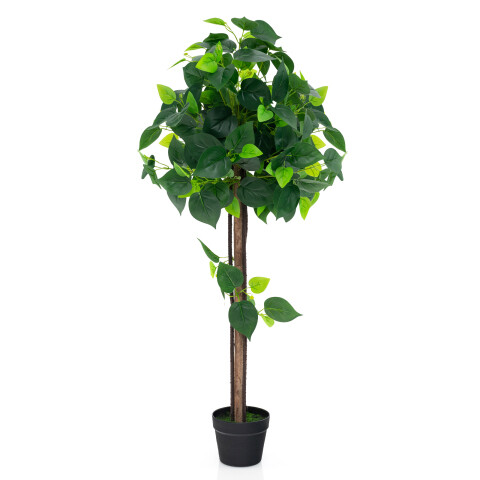 114 cm kunsthortensiapuu päris puidust tüve ja realistlike hortensialehtedega
