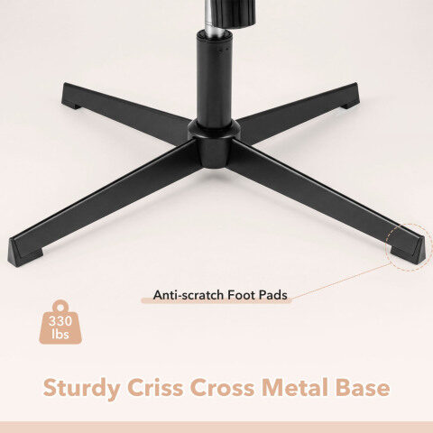 Criss Cross tool ülespööratavate käetugedega, ergonoomiline kontorilaua tool reguleeritava kõrguse ja laia seljatoega, polsterdatud istmega - beež