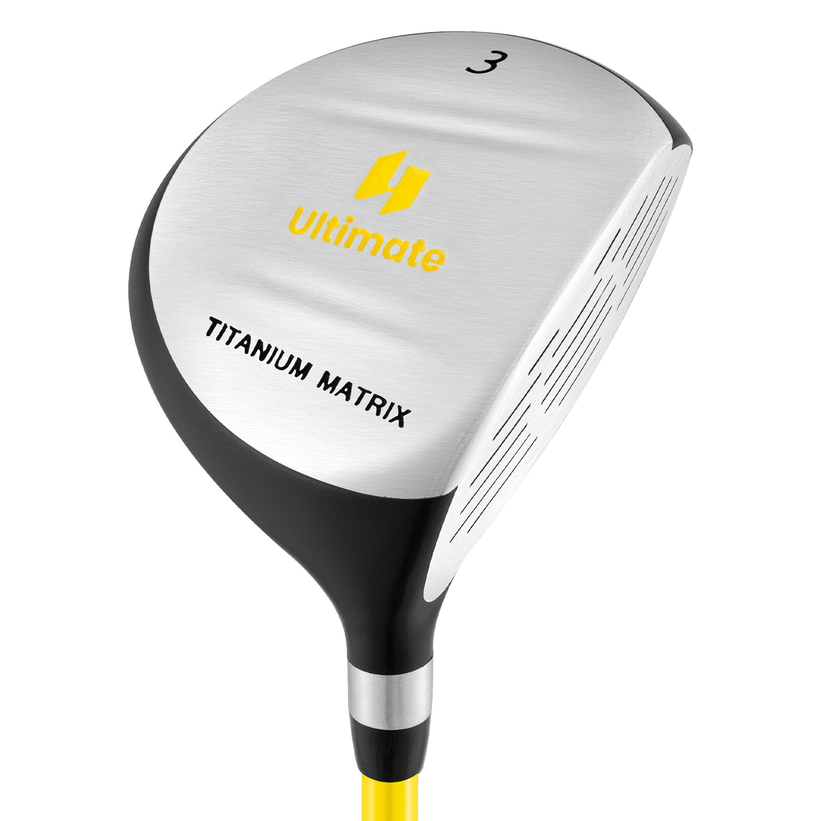 86 cm 165 CC Junior #3 Fairway puidust golfikepp klaaskiust varrega lastele vanuses 8-10 - kollane