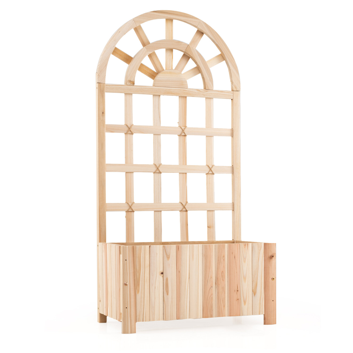 Puidust kõrgpeenar võrega 122 cm õuesirm - naturaalne