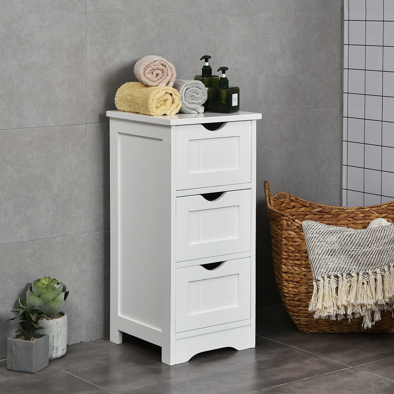 Bathroom Wooden Free Standing Storage Side Floor Cabinet Organizer-3-Tier. Bathroom Wooden Free Standing Storage Side Floor Cabinet Organizer-3-Tier.