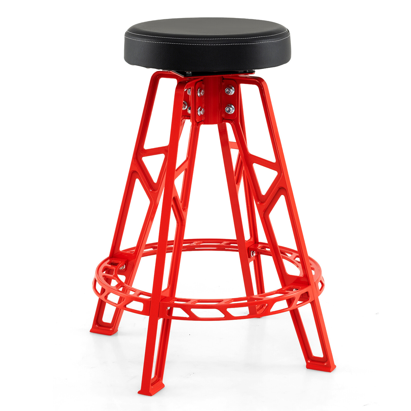 Costway Heavy-Duty Aluminum Garage Bar Chair with 360° Swiveling Seat-RE Costway Heavy-Duty Aluminum Garage Bar Chair with 360° Swiveling Seat-RE