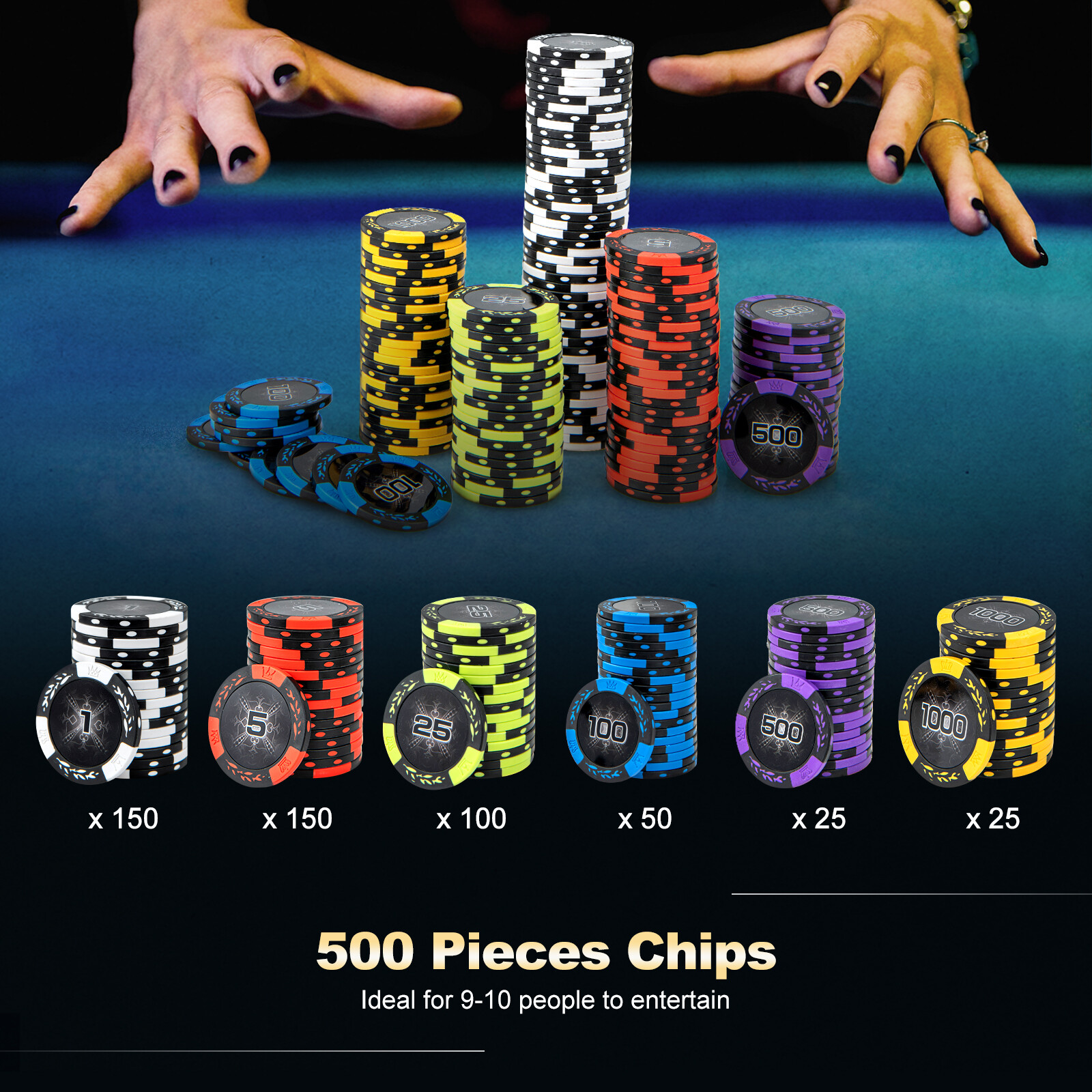 14-grammine Texas Holdem pokkeri žetoonide komplekt