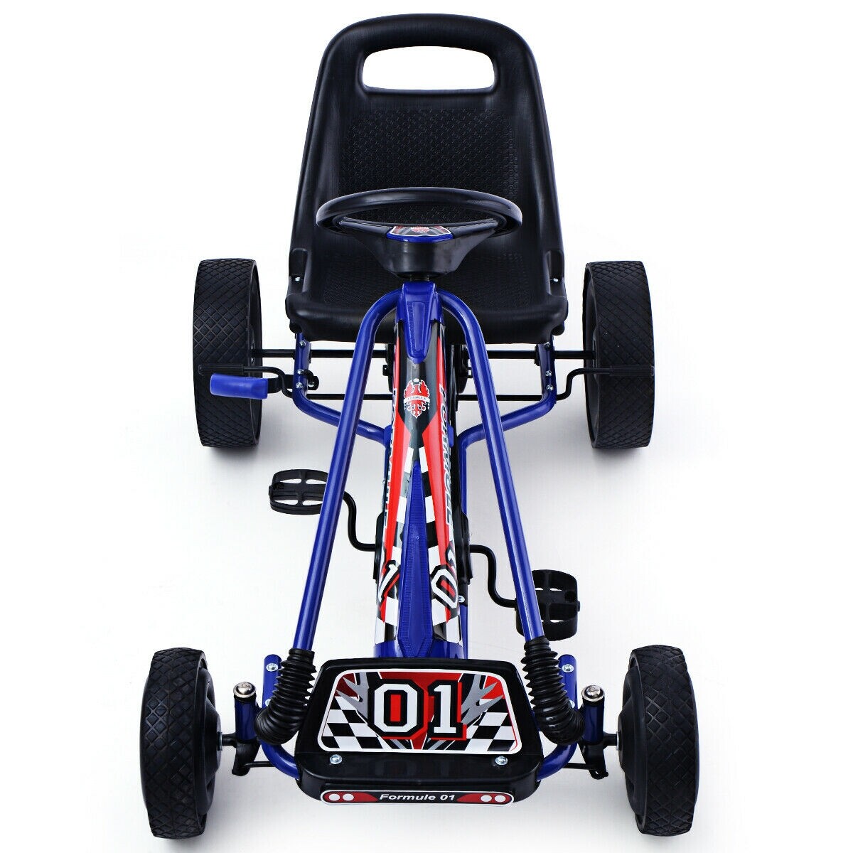 4 ratast lastele pedaalidega jalgrattaga go kart võidusõiduauto õues mängitav mänguasi - sinine