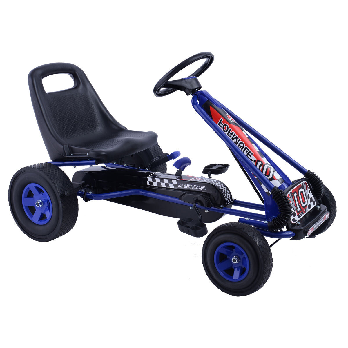 4 ratast lastele pedaalidega jalgrattaga go kart võidusõiduauto õues mängitav mänguasi - sinine