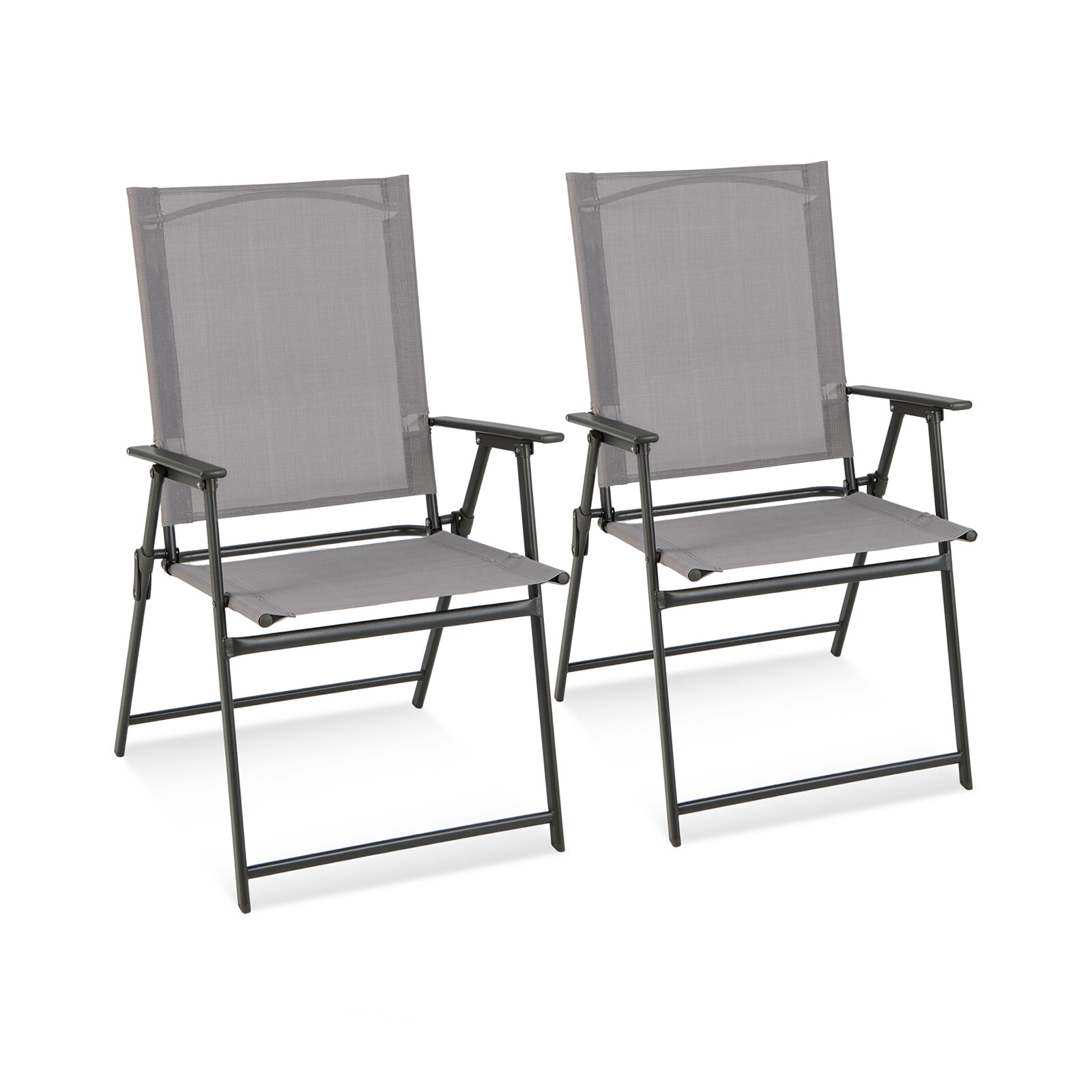 2 kokkupandavat terrassitooli käetugedega, hall