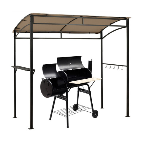 7 x 4,5 jala (2,1 x 1,9 m) grillvarikatus õue terrassile aeda grilli varikatus - pruun