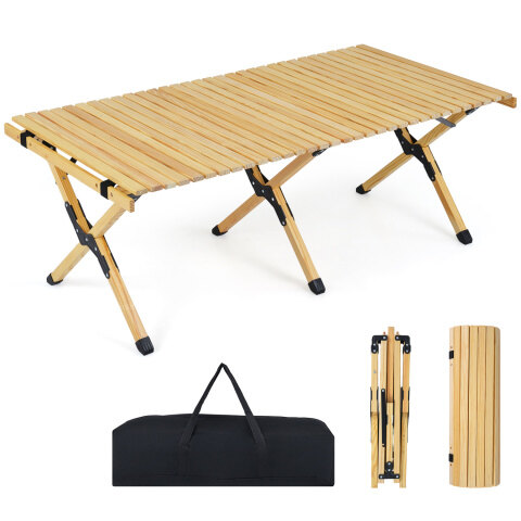 122 cm kokkupandav matkalaud kandekotiga aeda - naturaalne