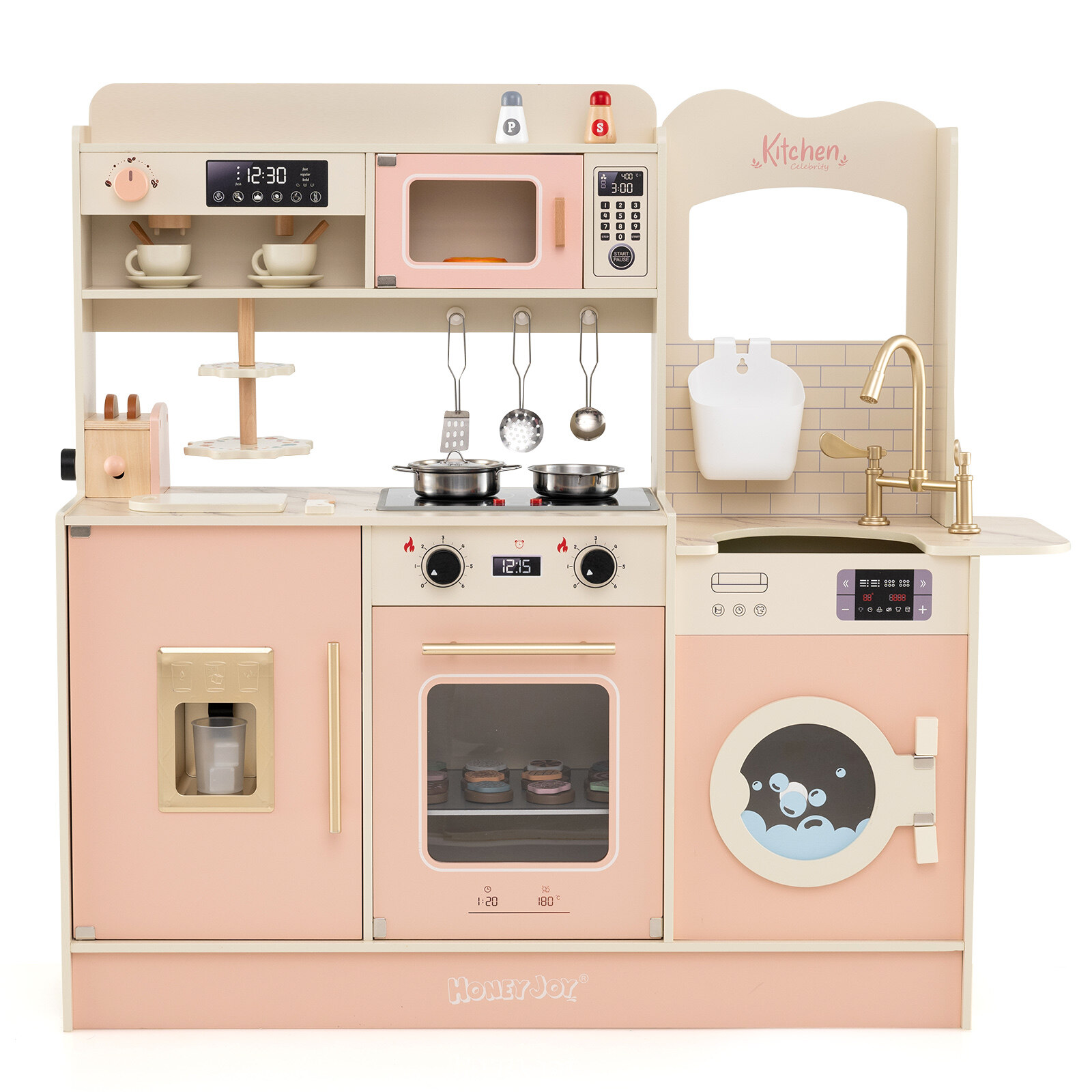 Lastele mõeldud köögimängukomplekt valguse ja heliga - roosa