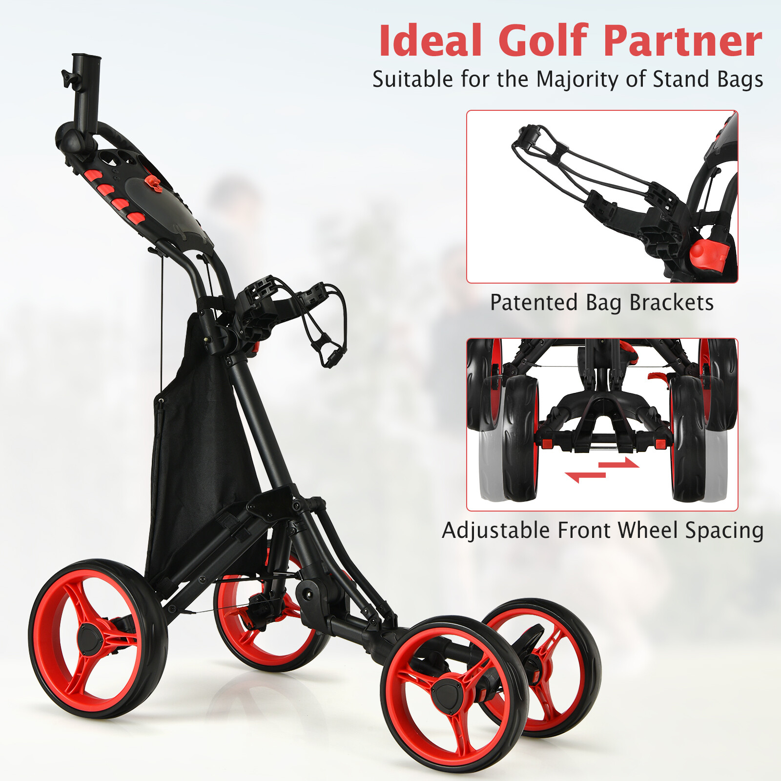 Golfikäru jalgpiduriga - punane