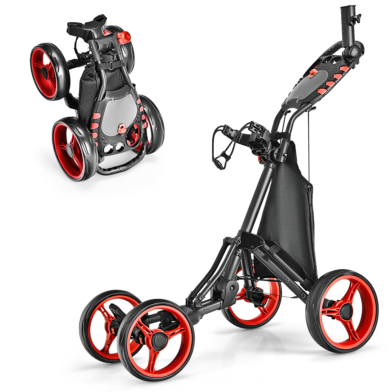 Golfikäru jalgpiduriga - punane