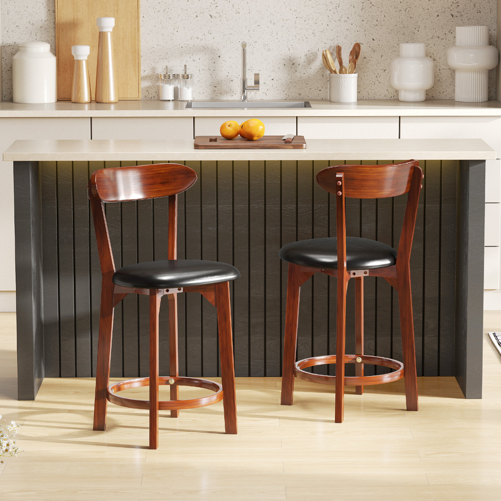 Set of 2 24 Inch Modern Armless Upholstered Cushioned Seat Island Dining Chairs for Kitchen Set of 2 24 Inch Modern Armless Upholstered Cushioned Seat Island Dining Chairs for Kitchen