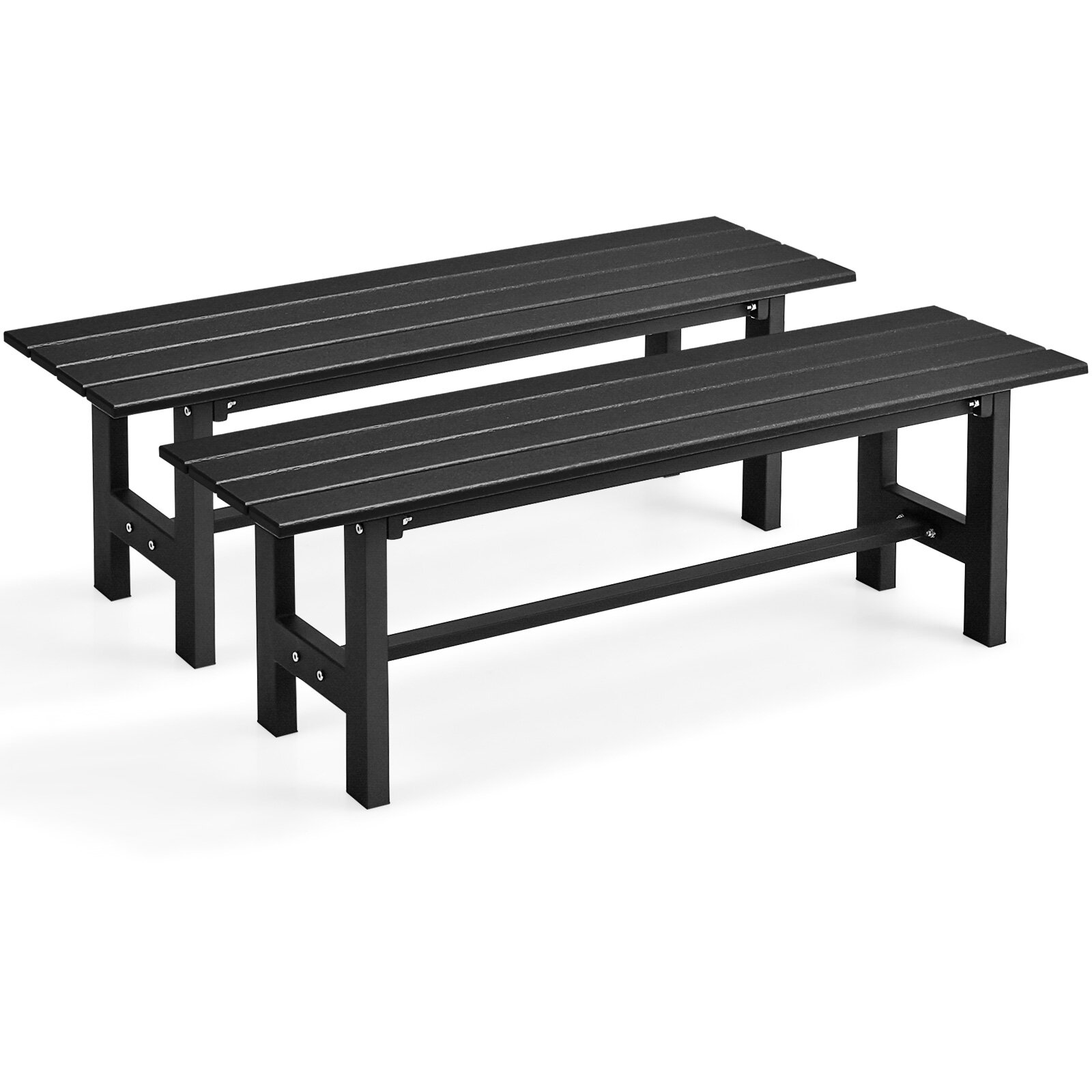 119 cm aiatool liistudest istmega, plastkattega raudraam - must