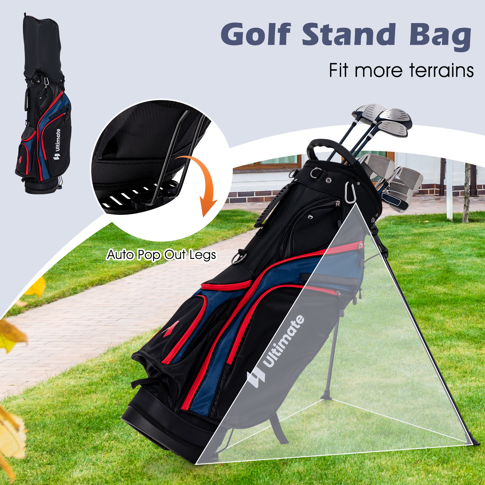 11-osaline golfikeppide komplekt - sinine