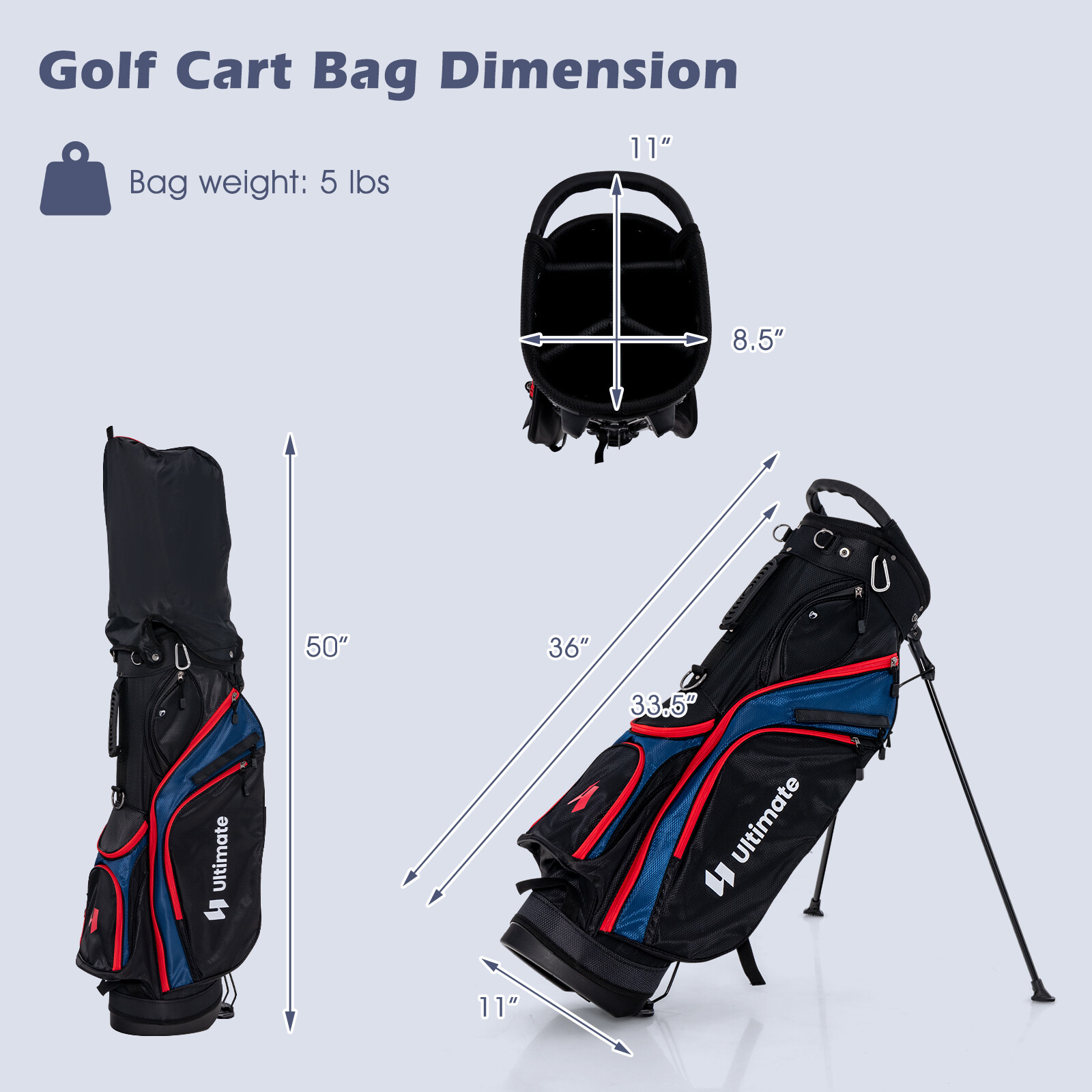 11-osaline golfikeppide komplekt - sinine