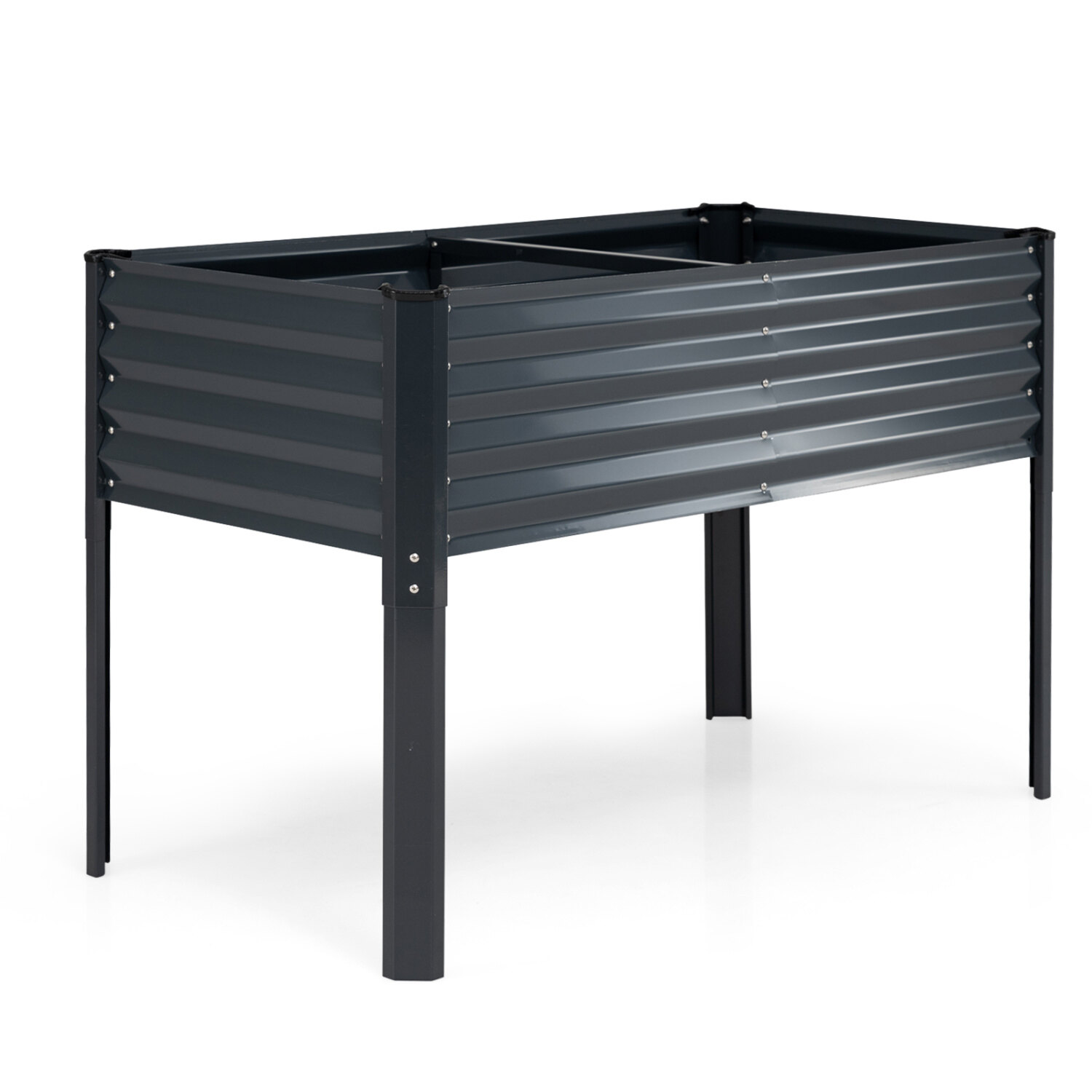 Tsingitud kõrgpeenar jalgadega 117 cm x 61 cm x 79 cm metallist kõrgendatud lillekast - hall