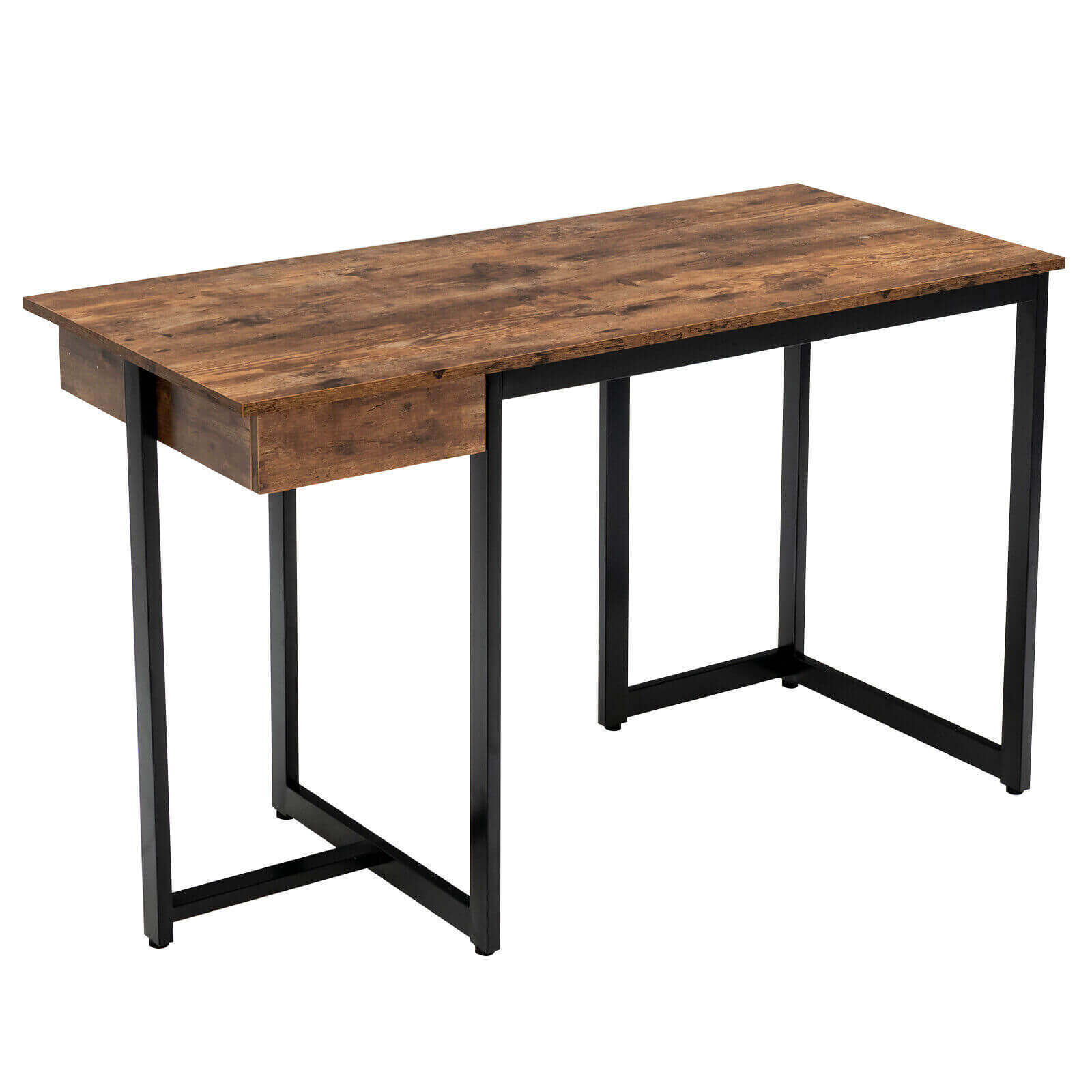 122 cm arvutilaud metallraami ja reguleeritavate patjadega - pruun