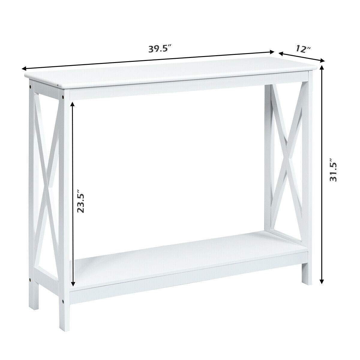 Kahetasandiline konsoollaud X-Design diivanile, valge