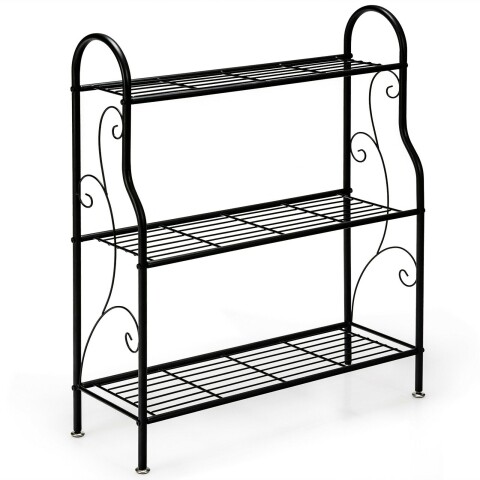 3-astmeline kerimismustrite disainiga metallist lillealus - must