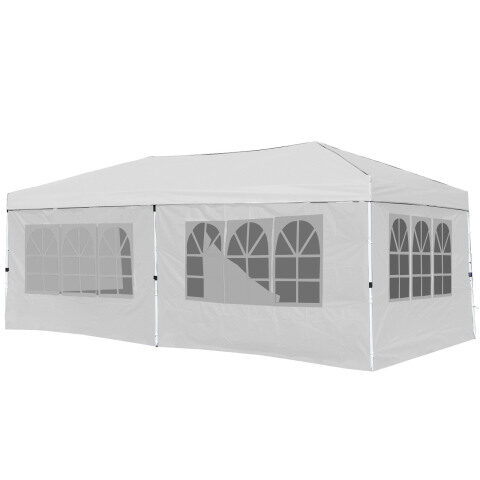 10 x 20 jala (3 x 6 m) hüpiktelk, koheselt püstitatav, 6 külgseinaga - valge