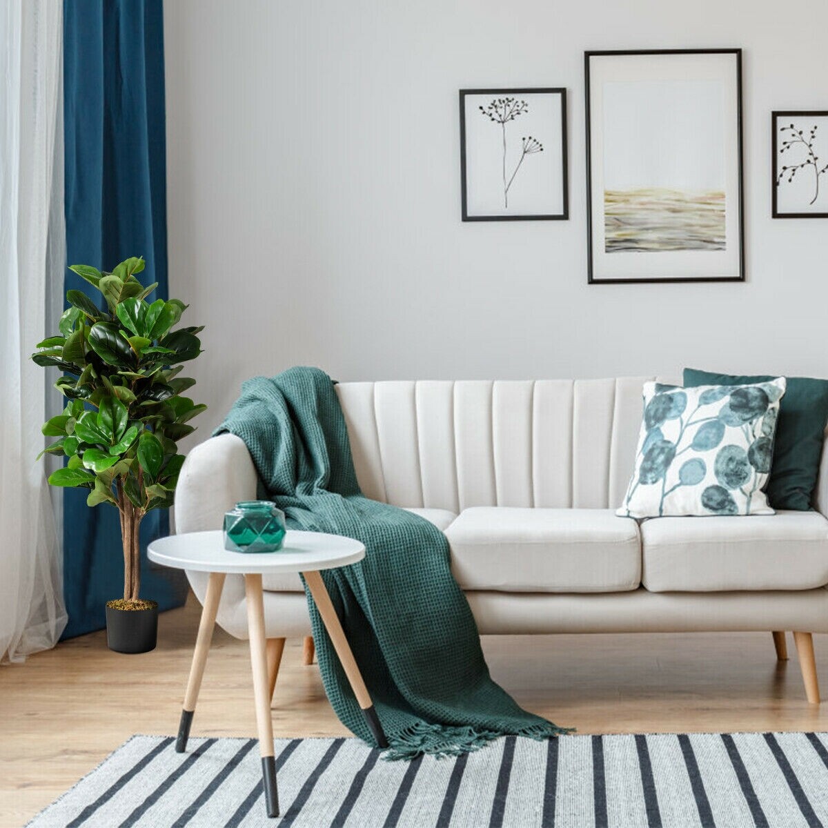 4 jala pikkune kunstlik viiulilehe viigipuu dekoratiivne istutusaedik