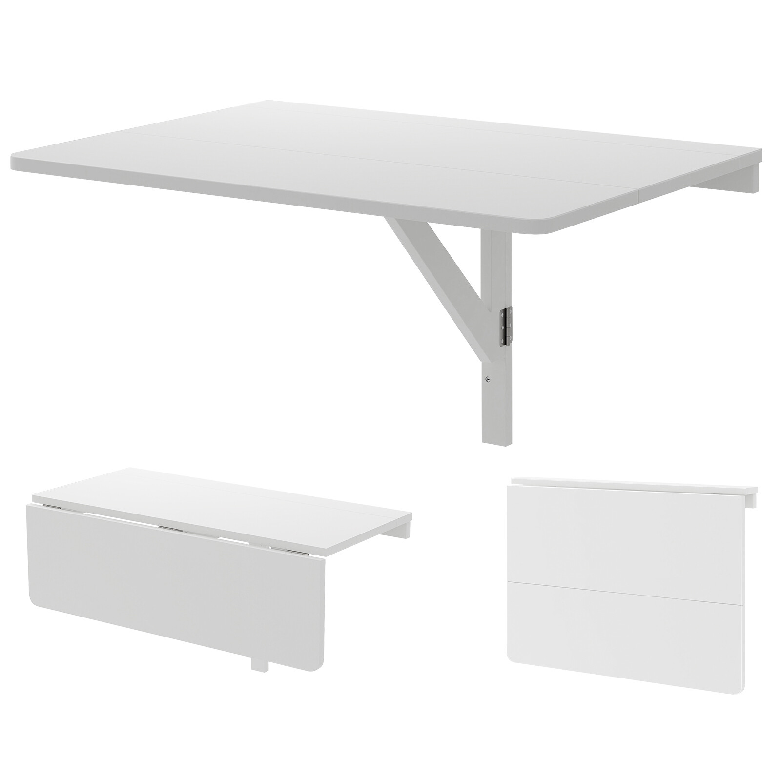 31,5 x 60 cm seinale kinnitatav kokkupandav laud väikestesse ruumidesse - valge