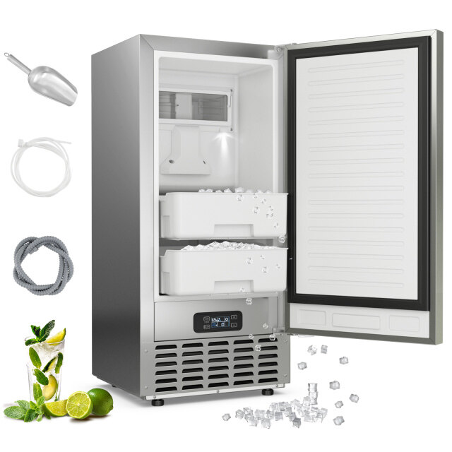Under Counter Nugget Ice Maker with Self-Cleaning and 24H Timer