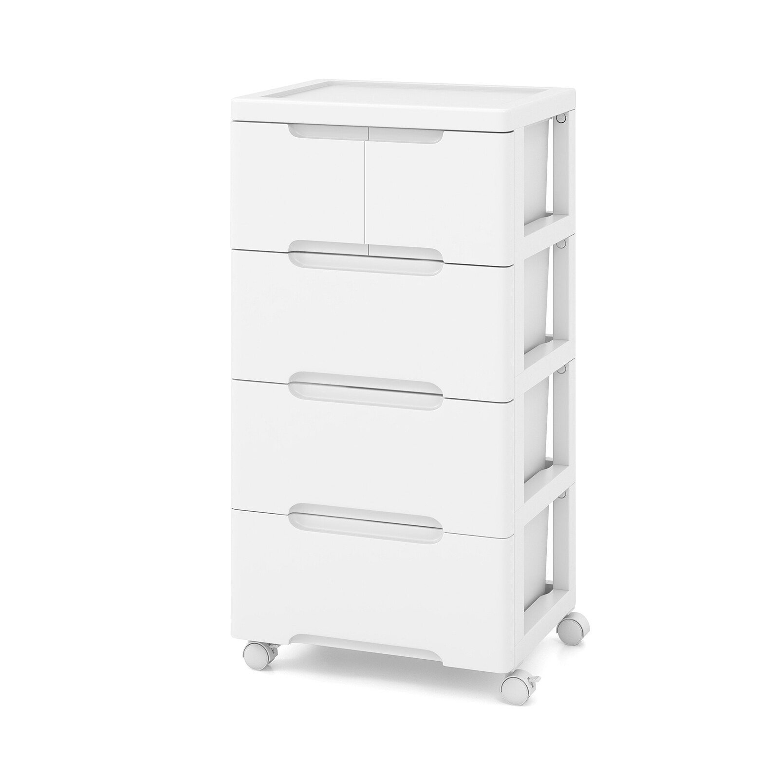 Costway Rolling Storage Cabinet with Universal Wheels and 5/6/7 Drawers-5 Drawers
